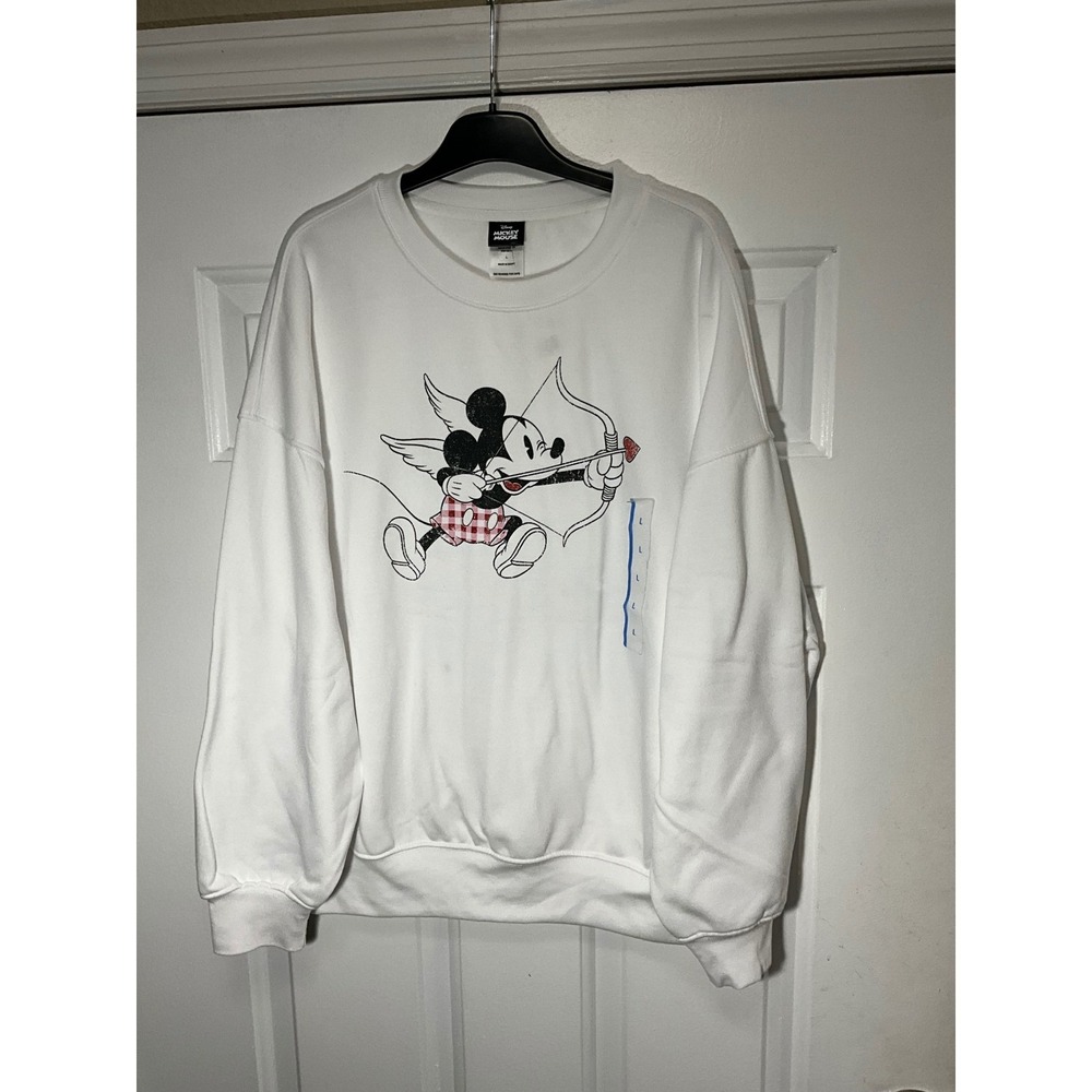 Disney Mickey Mouse Cupid White Sweatshirt Mens Large Jerry Leigh JT2733185232A